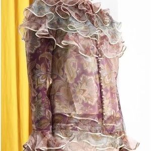 NWT Zimmermann Luck Serial floral printed blouse fabric silk-organza size 0